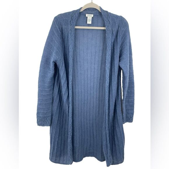 Sundance Duster Cardigan Sweater Smoky Blue Size SMALL Nylon‎ Wool Kid Mohair - Picture 1 of 5